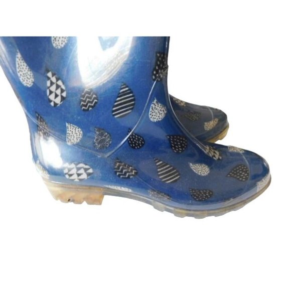 Toms Size 10 Print Tall Rubber Rainboots Boots Waterproof - Picture 3 of 4